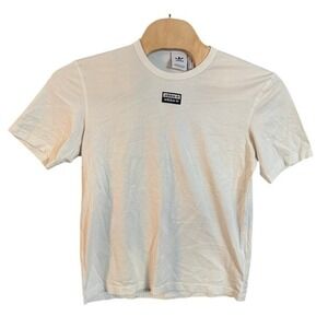 Adidas Originals Mens Double Stacked Logo T-Shirt White Crew Neck Medium